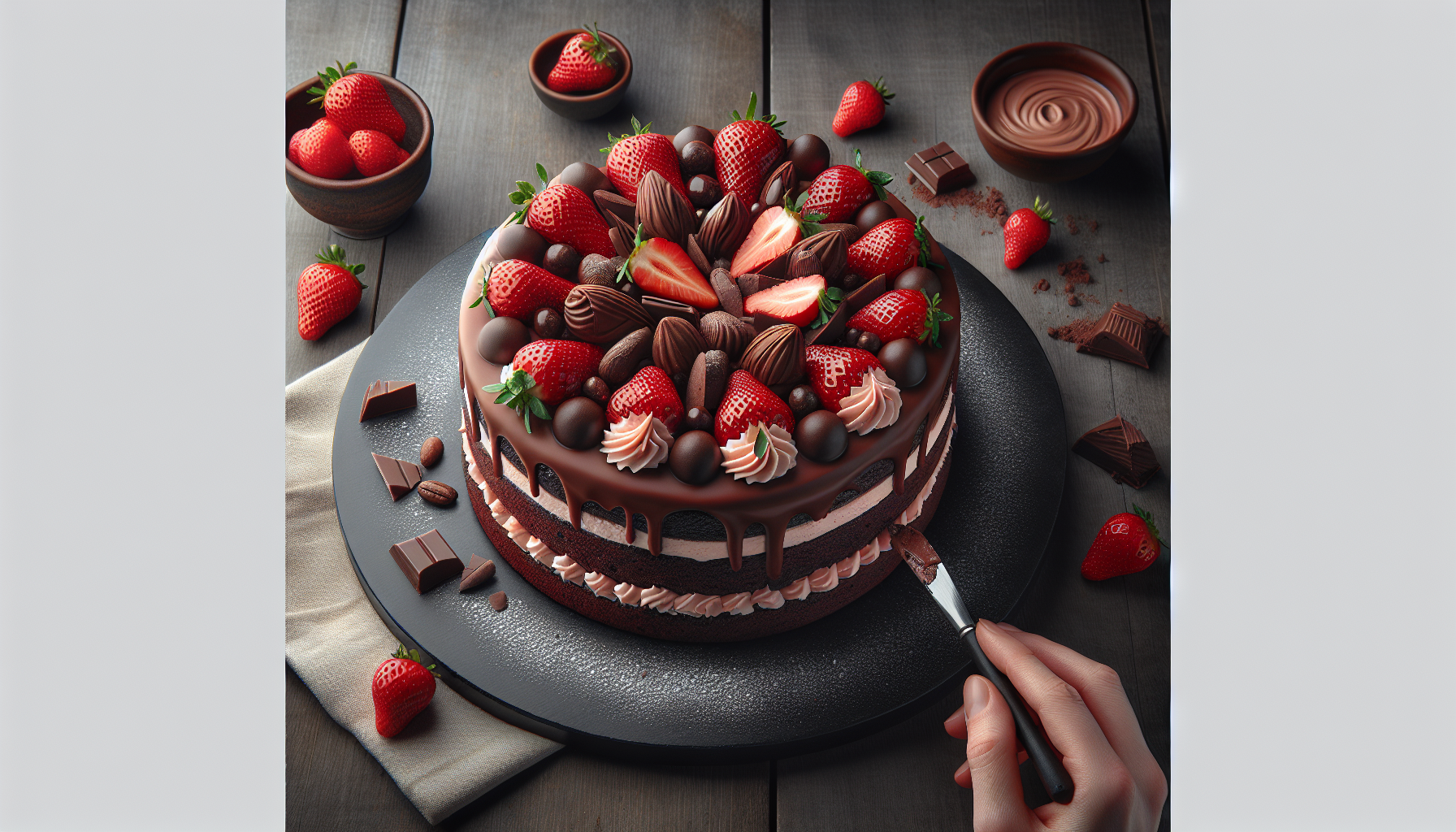 torta cioccolato con fragole